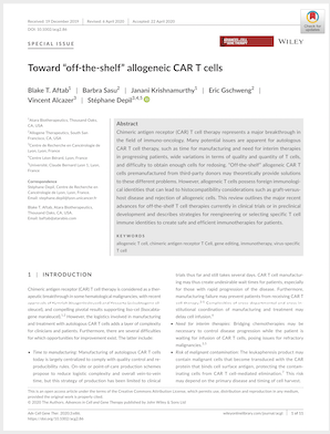 Off the Shelf Allogeneic CAR T Cells