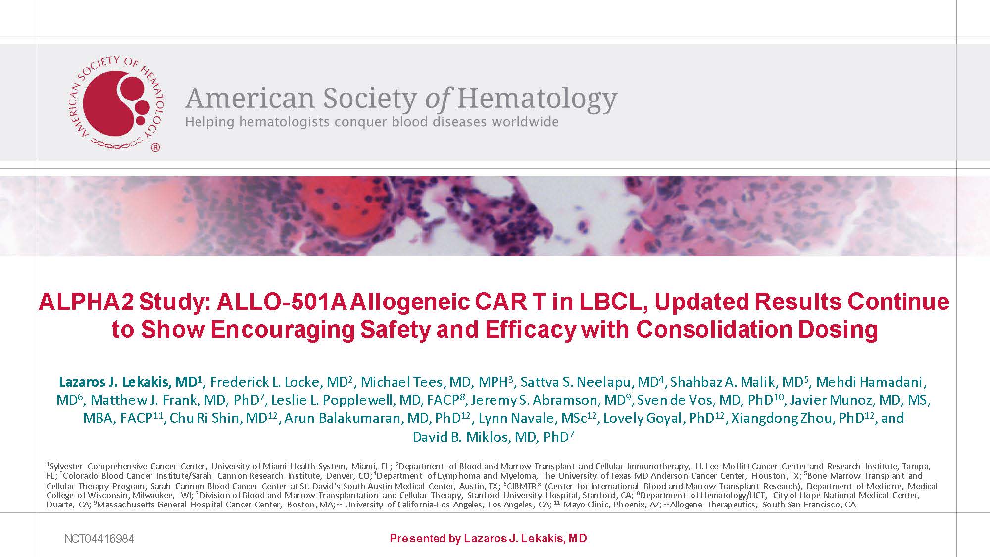 Read more about the article ALPHA2 Study: ALLO-501A Allogeneic CAR T in LBCL, Updated Results Continue to Show Encouraging Safety and Efficacy with Consolidation Dosing