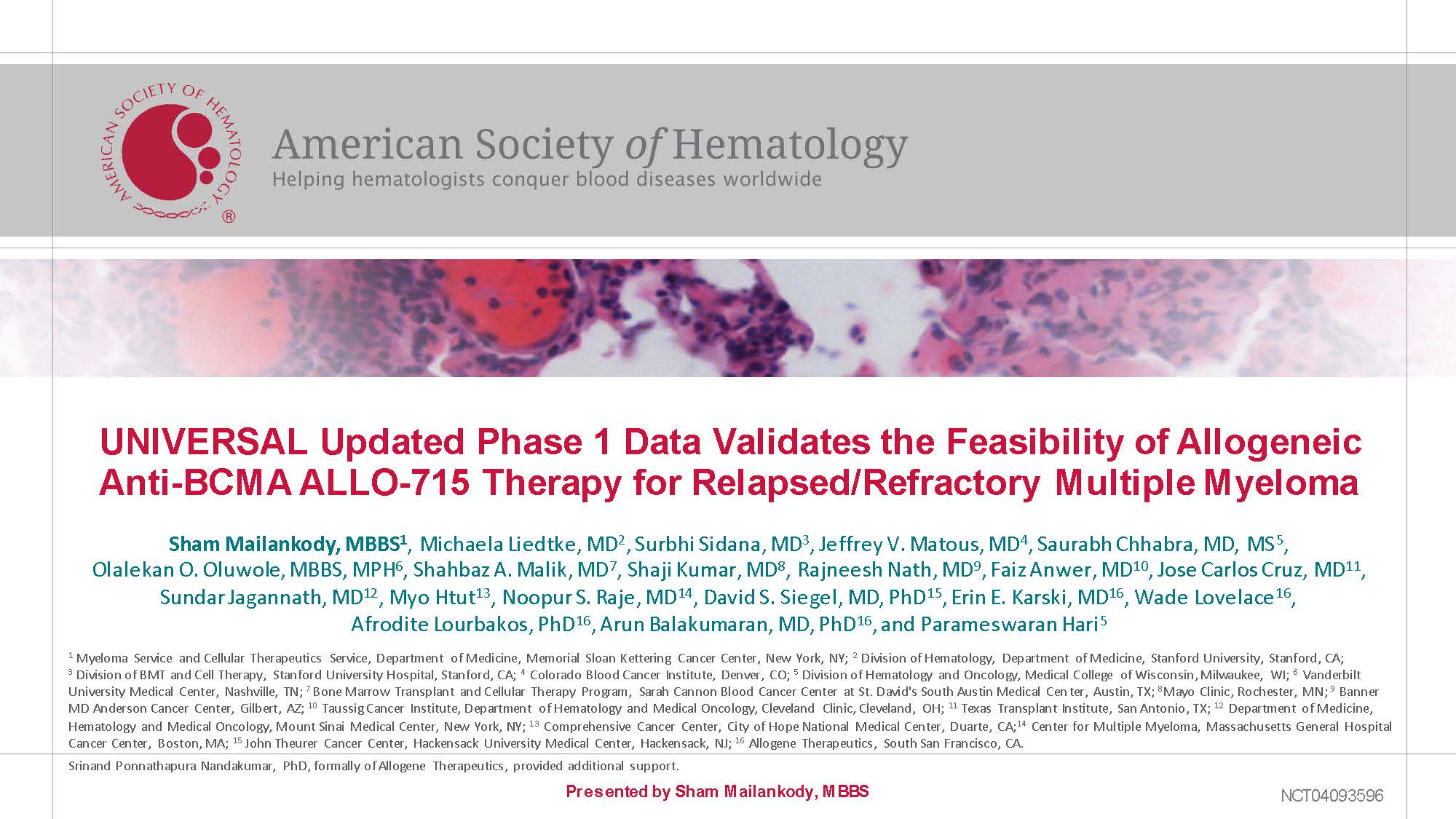 Read more about the article UNIVERSAL Updated Phase 1 Data Validates the Feasibility of Allogeneic Anti-BCMA ALLO-715 Therapy for Relapsed/Refractory Multiple Myeloma