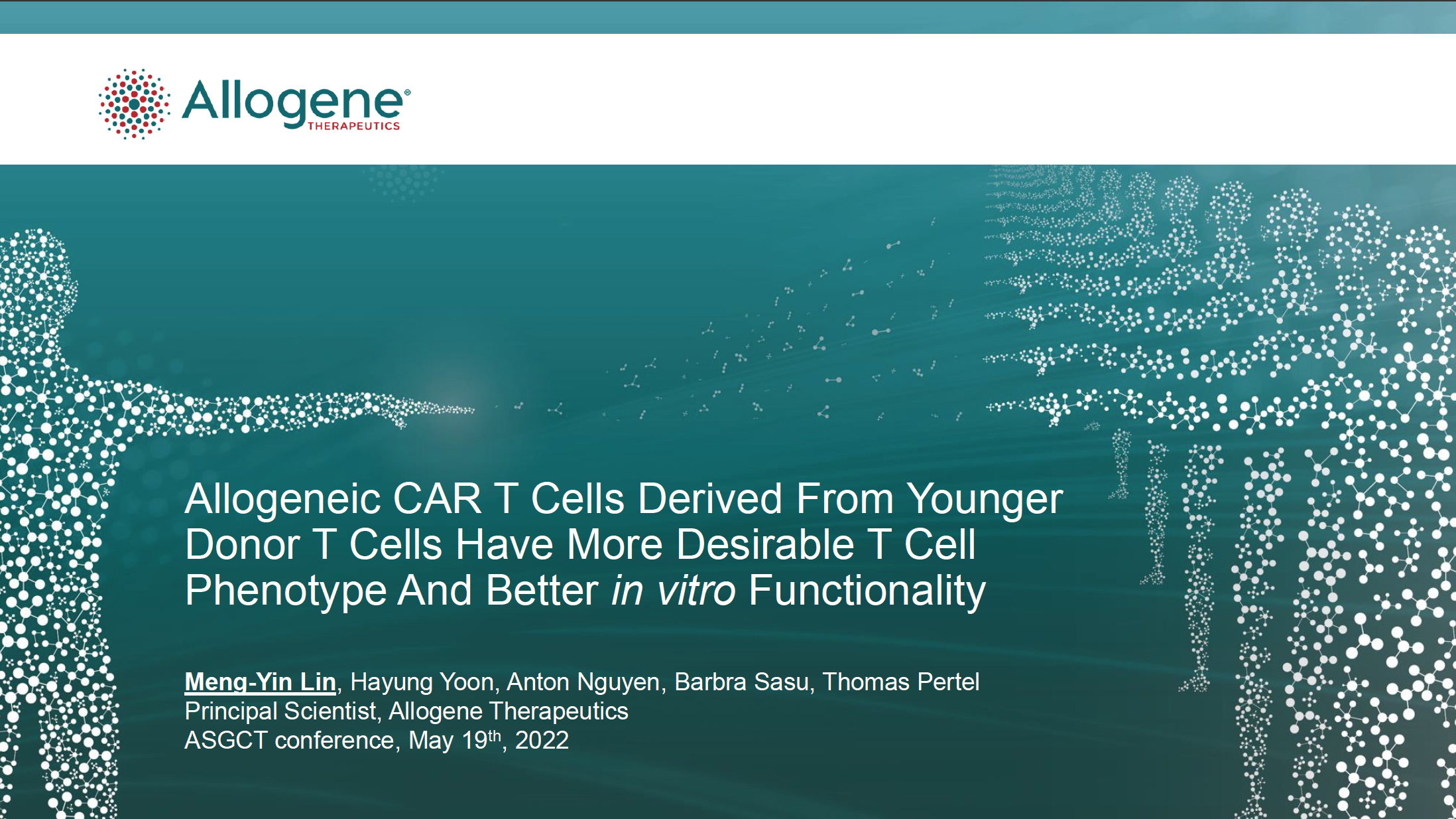 Read more about the article Allogeneic CAR T Cells Derived From Younger Donor T Cells Have More Desirable T Cell Phenotype And Better in vitro Functionality