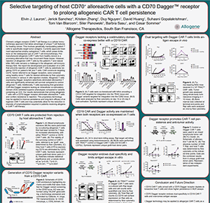 Read more about the article Selective Targeting of Host CD70+ Alloreactive Cells With a CD70 Dagger™ Receptor to Prolong Allogeneic CAR T Cell Persistence